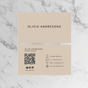 Angående: Personlig Beige Monogram Visitkort