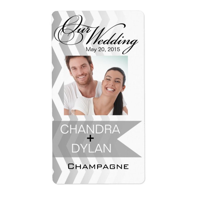 Angående:TBA: Ombre Chevron Stil! silver Vin Photo Fraktsedel (Framsidan)