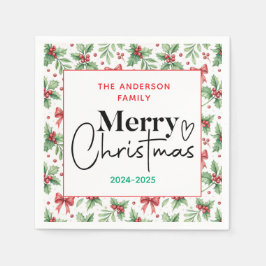 Angående: Vattenfärgad Grönt Grass - Festive jul P Pappersservett