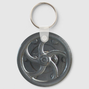 Ångamotorn pressar justering rullar Keychain Nyckelring