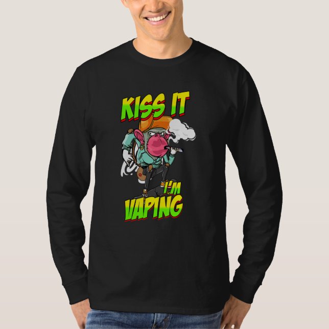 Ångande apa med e-cigarett t shirt (Framsida)
