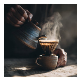 Ångande Keramisk Pour Over Fototryck