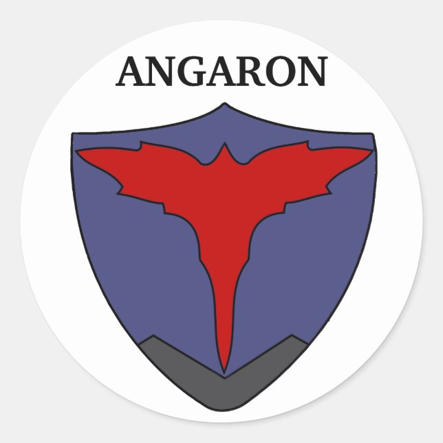 Angaron Stickers Runt Klistermärke (Framsida)