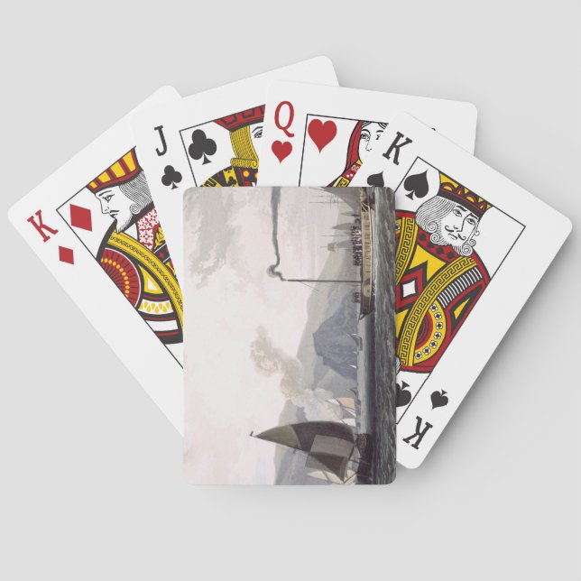 Ångbåt på Clyde nära Dumbarton från "A Vo Spelkort (Baksidan)