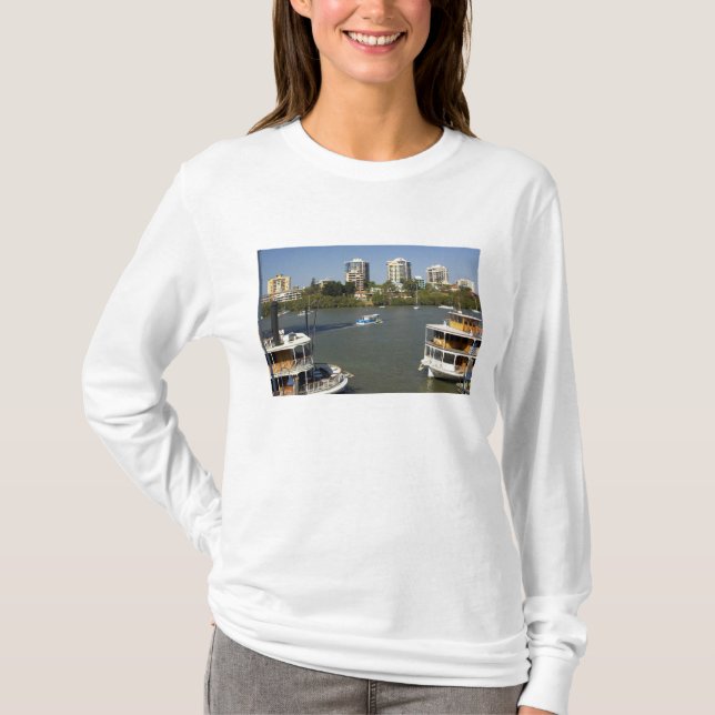 Ångbåtar, Brisbanefloden, Brisbane, Tee Shirt (Framsida)