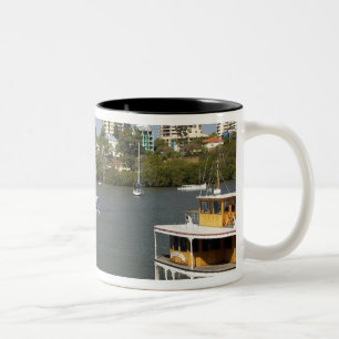 Ångbåtar, Brisbanefloden, Brisbane, Två-Tonad Mugg