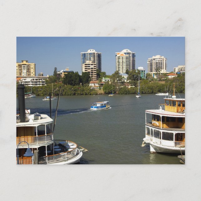 Ångbåtar, Brisbanefloden, Brisbane, Vykort (Framsida)