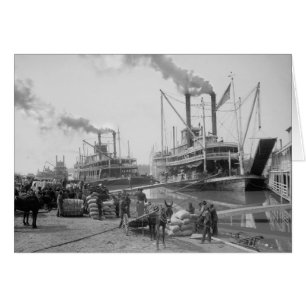Ångbåtar vid Vicksburg, 1910 Hälsningskort