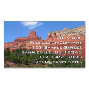 Ångbåtsklippa i Sedona Arizona Fotografi Magnetiska Visitkort