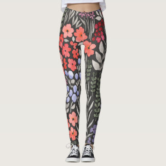 Ängblommor: Akvarellblommor sömlöst mönster Leggings