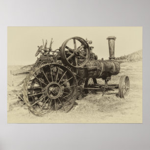 Ångdriven Farm Tractor Poster