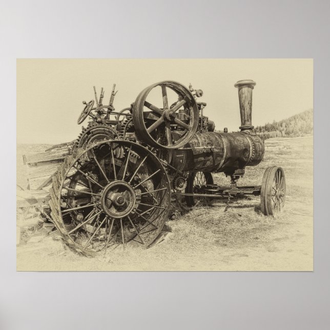 Ångdriven Farm Tractor Poster (Framsidan)