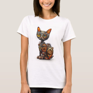Ångdriven spinn � Steampunk Robotkatt T Shirt
