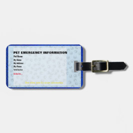 Ange Akutets informationskort Bagagebricka