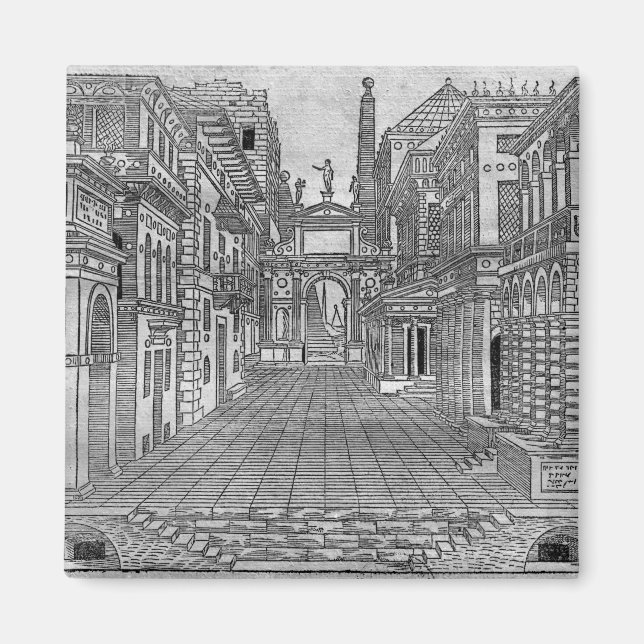 Ange design för en tragisk scen magnet (Framsidan)