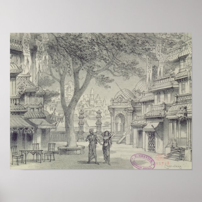 Ange design för lag II för operan "Lakme" Poster (Framsidan)