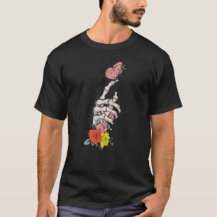 Ange din egen fria Blommigt Skeleton Hand Butterfl T Shirt