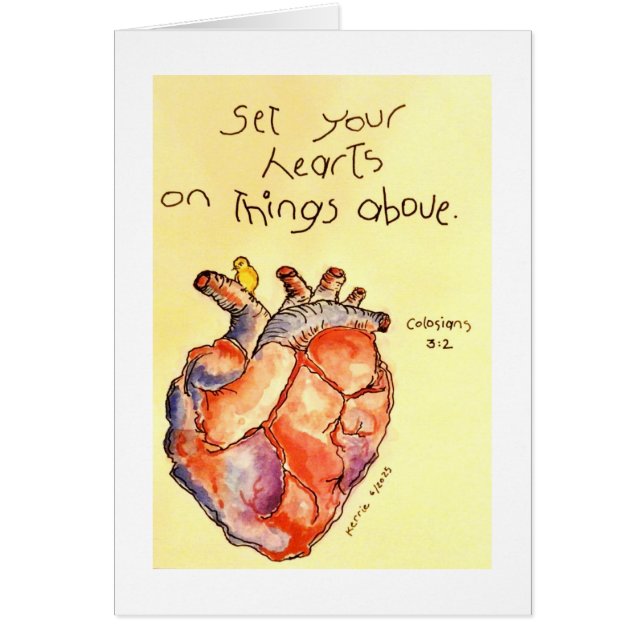 Ange dina hjärtan hälsningskort (Framsidan)