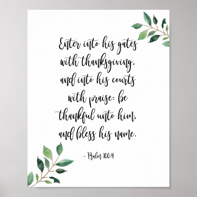 Ange Grinden med Thanksgiving Christian Print Poster (Framsidan)
