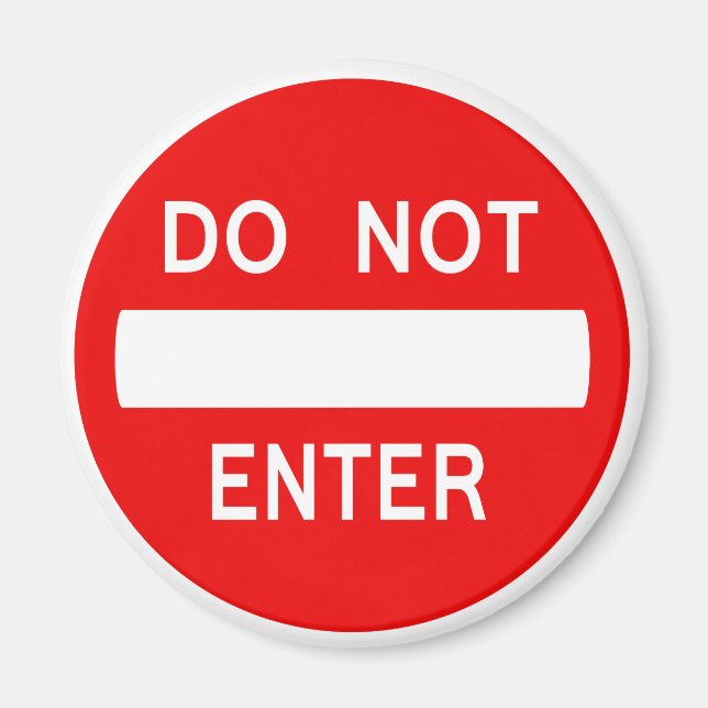 Ange inte tecken (magnet) magnet (Framsidan)
