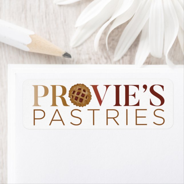 Ange Logotypen Pastries Returadress Etikett (Insitu)