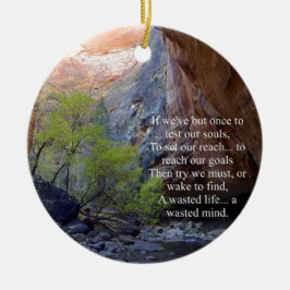 Ange mål inspirerande julgransprydnad keramik