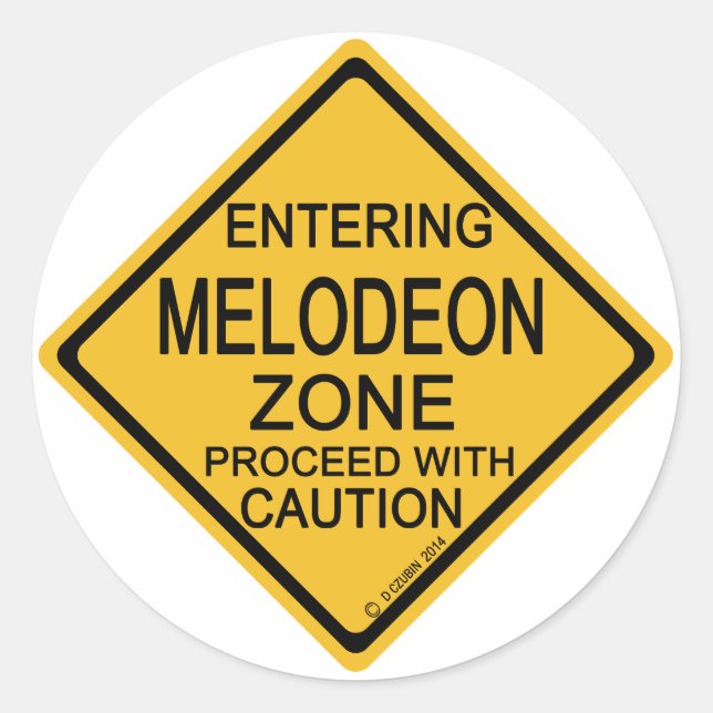 Ange Melodeon-Zon Runt Klistermärke (Framsida)