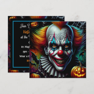 Ange om du vill Scary Clown Halloween fest Inbjudningar