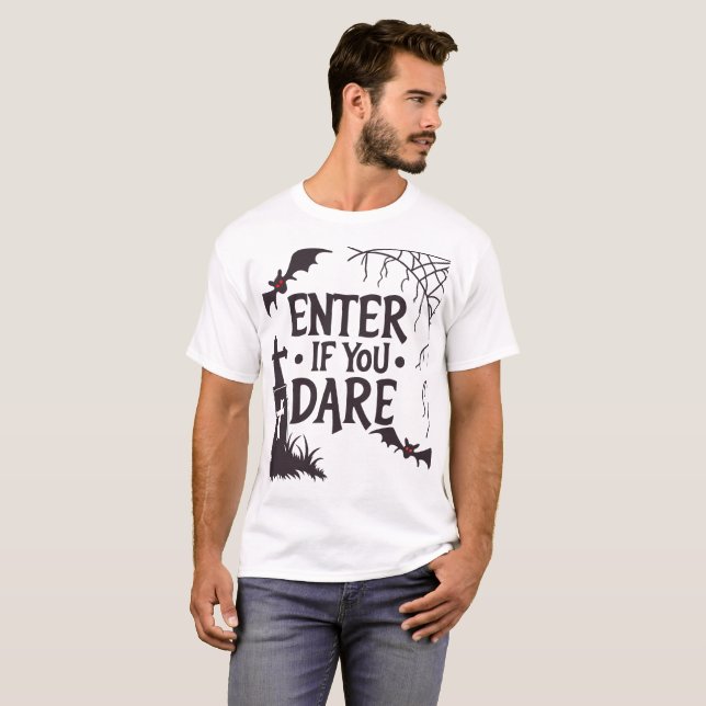 Ange om du vill | Spooky Halloween-citat T Shirt (Hel framsida)