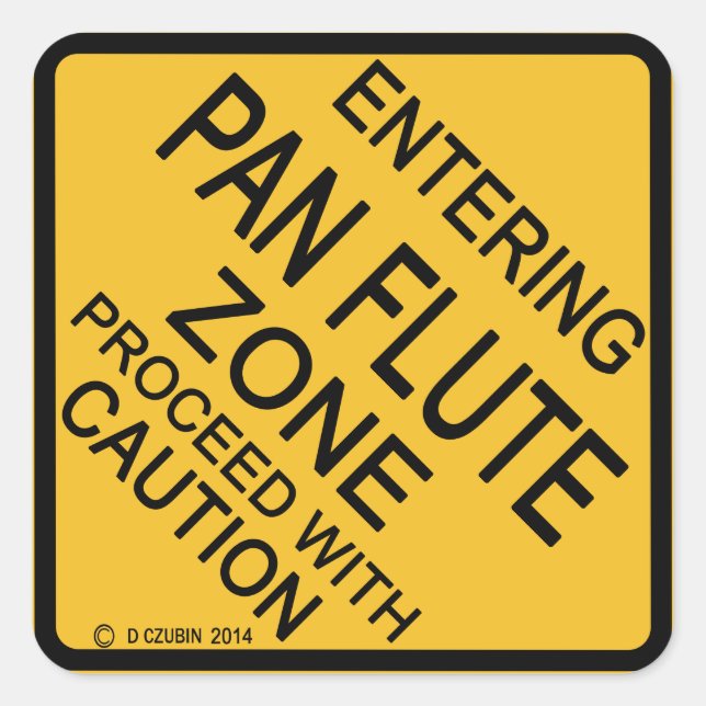 Ange Pan Flute Zon Fyrkantigt Klistermärke (Framsida)