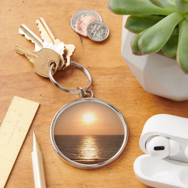 Ange Sol Rund Silverfärgad Nyckelring (Skrivbord)
