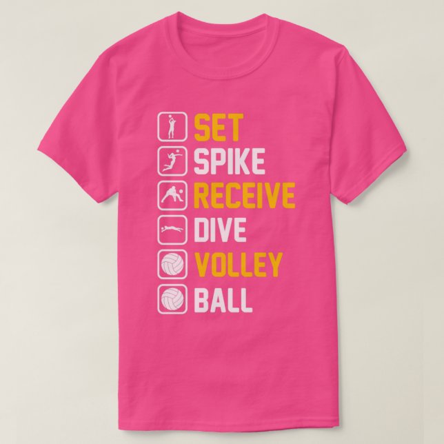 Ange Spiket Ta emot enhet Volley Boll T Shirt (Design framsida)