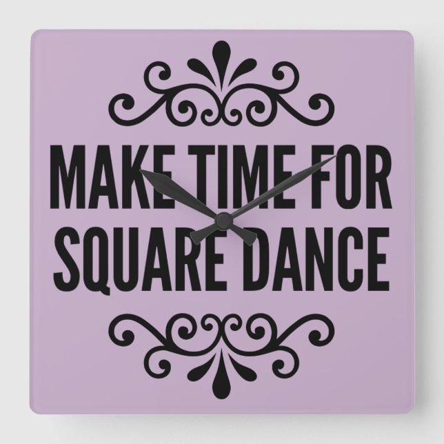 Ange tid för (svart utskrift) fyrkantig klocka (Framsida)