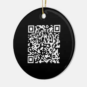 Ange URL och Skapa skannerbar QR-kod Svartvit Julgransprydnad Keramik