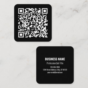 Ange URL & Skapa Skannbar QR-kod Svart Vit Fyrkantigt Visitkort
