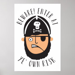 Ange vid YY Own Risk Door Sign Poster