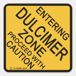 Ange Zon för Dulcimer Fyrkantigt Klistermärke