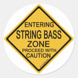 Ange Zon för strängbas Runt Klistermärke