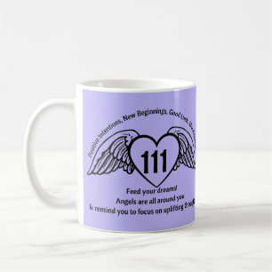 Angel 111 Numbers Lila Manifest Affirmation Namn Kaffemugg