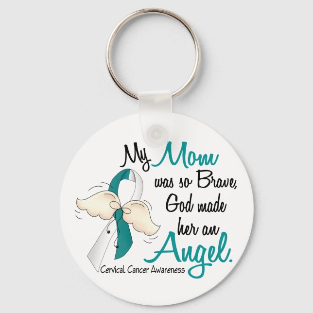 Angel 2 Cervical Cancer Mamma Nyckelring (Framsida)