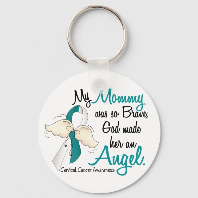 Angel 2 Cervical Cancer Mamma Nyckelring (Framsida)