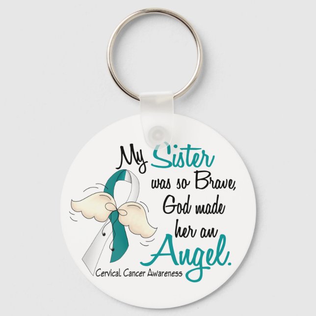 Angel 2 Cervical Cancer Sister Nyckelring (Framsida)