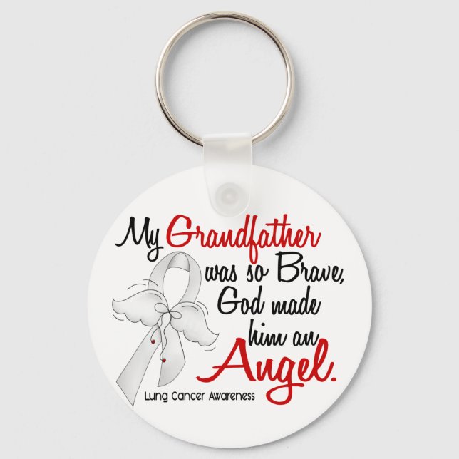 Angel 2 Grandfather Lung Cancer Nyckelring (Framsida)