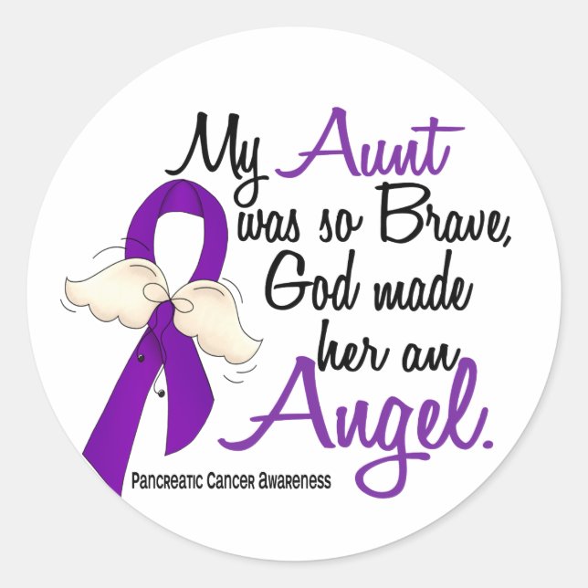Angel 2 Moster Pankreascancer Runt Klistermärke (Framsida)