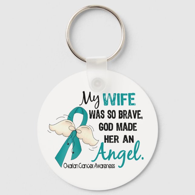 Angel 2 Ovarian Cancer Maka Nyckelring (Framsida)