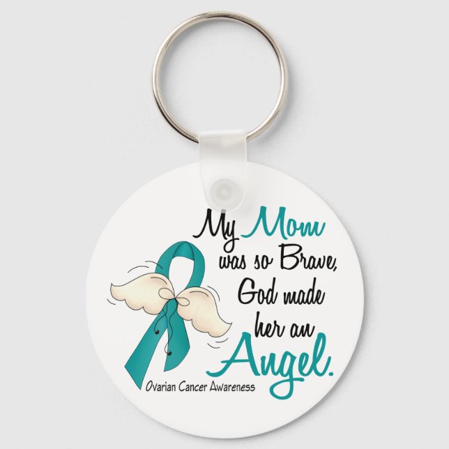 Angel 2 Ovarian Cancer Mamma Nyckelring (Framsida)