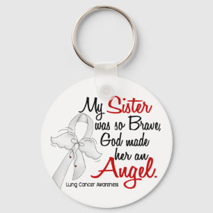 Angel 2 Sister Lung Cancer Nyckelring