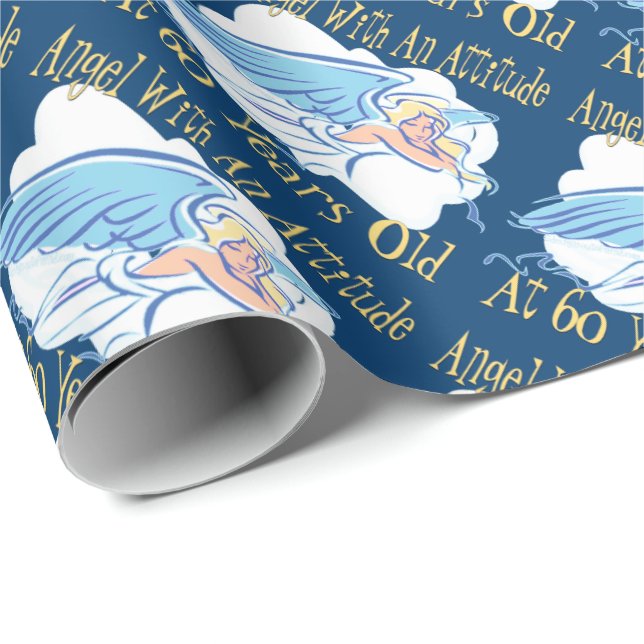 Angel 60:e födelsedagen presentpapper (Rullad Hörn)