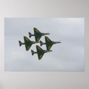 Ängel A-4s för fyra blått i diamant Poster