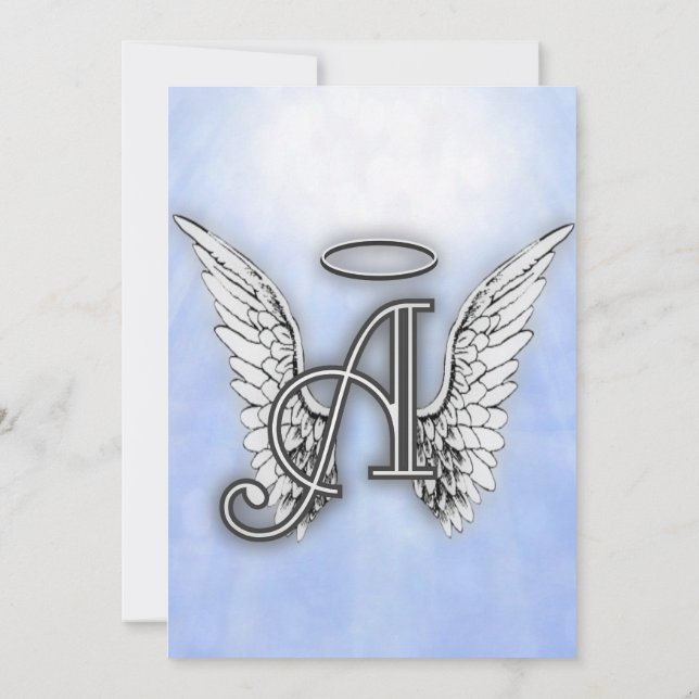 Angel Alfabet A Initial Inbjudningar (Baksida)